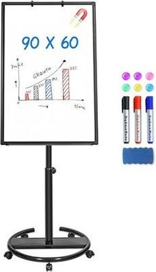 Maxtek maxtek Mobiles Whiteboard 90 x 60 cm, Flipchart, magnetisch, Staffelei