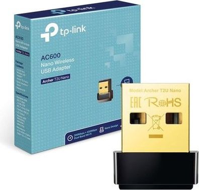 TP-Link Archer T2U Nano AC600 USB WLAN Stick Adapter (433MBit/s 5GHz, 200MBit/s)