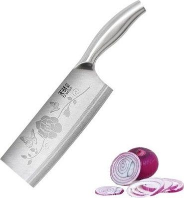 TJ POP Hackmesser Chinesisches Kochmesser Professionelles 19cm, Scharf, Messer