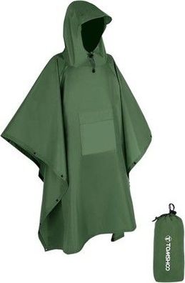 Tomshoo Regenponcho Regenjacke, 3 in 1 Mehrzweck Regenmantel Camping Zelt (Grün)