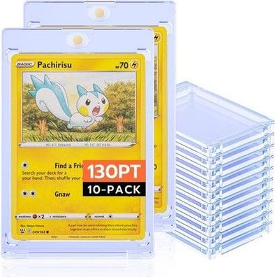 Tolesum 10 Stück Magnetische Kartenhalter 130PT Sammelkarten Hüllen UV-Schutz