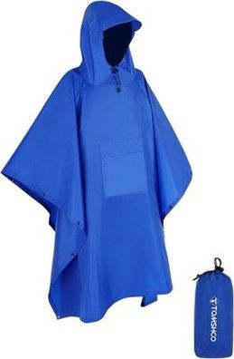 Tomshoo Regenponcho Regenjacke, 3 in 1 Mehrzweck Regenmantel Camping Zelt (Blau)