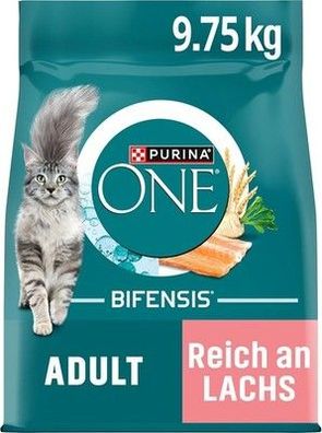 PURINA ONE Bifensis Trockenfutter mit Lachs für ausgewachsene Katzen - 9,75kg