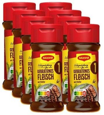 MAGGI Würzmischung 1, für gebratenes Fleisch, pikantes Gewürz, Kräutern, (8x78g)