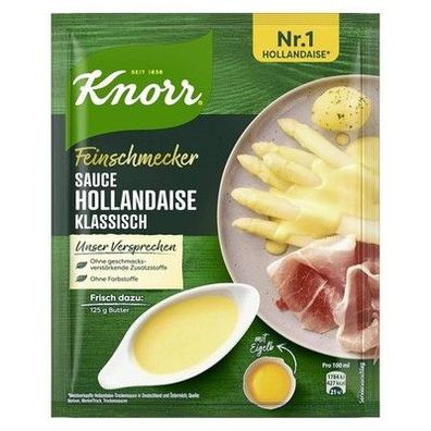 Knorr Feinschmecker Sauce Hollandaise klassisch eine leckere Soße, 10er Packung