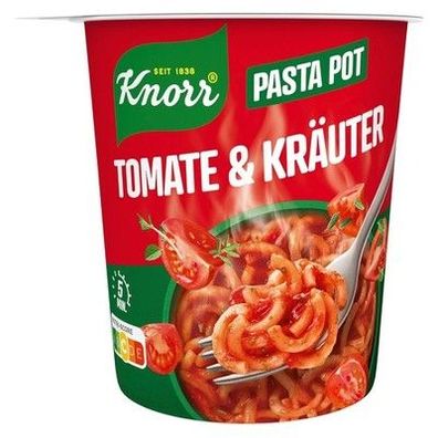 Knorr Tomate & Kräuter Pasta Pot, leckere Instant Nudeln 69 g, 8er Pack (8x69g)