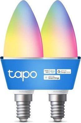 Tapo L430C(2-Pack) Smarte WLAN Glühbirne E14, 470 Lumen, 16 Mio. Farben, 2 Pack