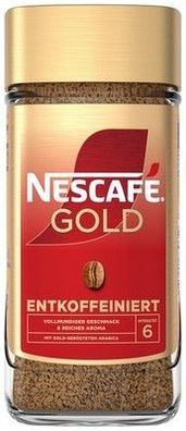 Nescafé GOLD Entkoffeiniert, löslicher Bohnenkaffee, Instant-Kaffee - 190g