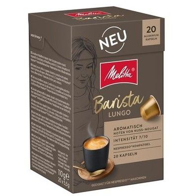 Melitta Barista Lungo Kaffee-Kapseln 20 Stück je 5,5g, gemahlen, in Kapseln