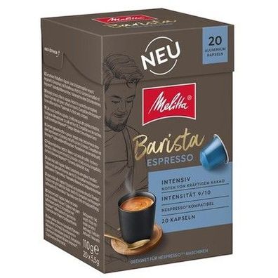 Melitta Barista Espresso Kaffee-Kapseln 20 Stück je 5,5g, gemahlen, Kakao