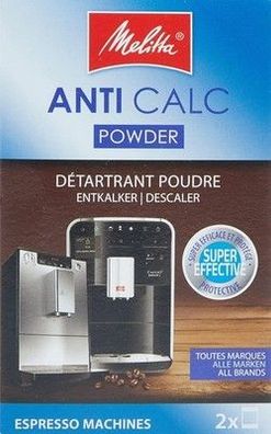 Melitta Anti Calc Reinigungspulver Entkalker Kaffeevollautomaten, 2 x 40g Beutel