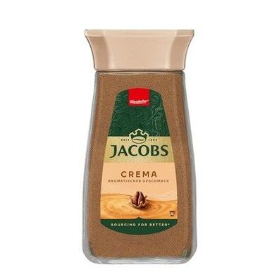 Jacobs Crema löslicher Bohnenkaffee, Instant Kaffee, 200 g im Glas, 112 Getränke