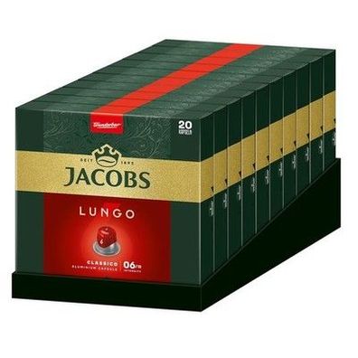 Jacobs Kaffeekapseln Lungo Classico Intensität 6/12, 10x10 Getränke, 100 Kapseln