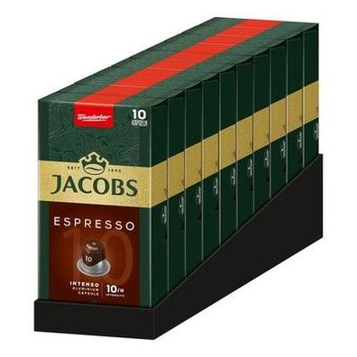 Jacobs Kaffeekapseln Espresso Intenso Intensität 10/12 10x10 Getränke, 100 Stk