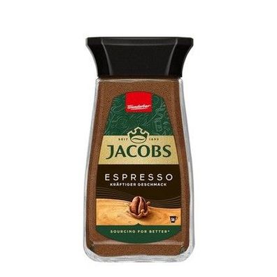 Jacobs Espresso löslicher Bohnenkaffee, Instant Kaffee, 100 g, für 56 Getränke