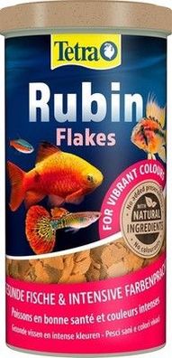 Tetra Rubin Flakes - Fischfutter Flockenform, natürliche Farbverstärkern, 1 L