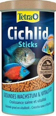 Tetra Cichlid Sticks - Fischfutter für Cichliden & andere große Zierfische, 1 L