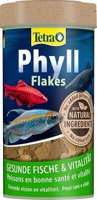 TetraPhyll Flakes - Fischfutter für alle pflanzenfressenden Zierfische, 250 ml