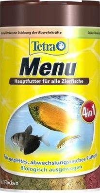Tetra Min Menu Fischfutter - Hauptfuttermix mit 4 Spezialflocken, 100 ml Dose