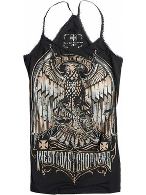 WCC West Coast Choppers Female Shirt Top Eagle Crest Praga Black