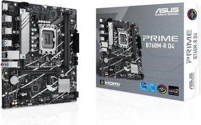 ASUS Prime B760M-R D4 Gaming Mainboard Sockel Intel LGA 1700 (microATX PCIe 4.0)