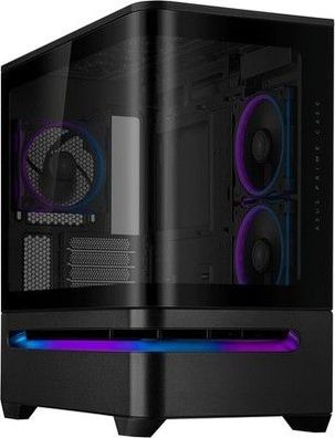 ASUS Prime AP202 ARGB mATX PC Gehäuse (gebogenes Panorama Glaspanel, Aura Sync)