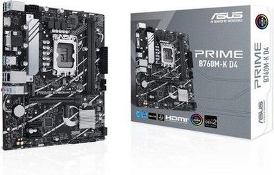 ASUS Prime B760M-K D4 Gaming Mainboard Sockel Intel LGA 1700 (Intel B760, mATX)