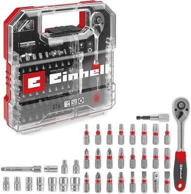 Original Einhell L-CASE 37-tlg. Bit- und Ratschen-Set (25-mm-Bits, + Box)