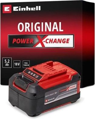 Einhell 5,2 Ah Plus System Akku Power X-Change (Li-Ionen Akku, 18 V, 5,2 Ah)