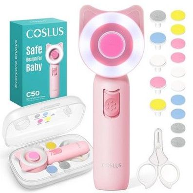 COSLUS C50 Baby Nail Trimmer elektrische Nagel Feile 360° LED-Licht, Maniküre