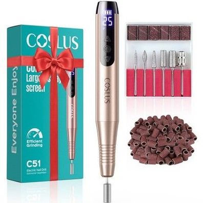 COSLUS C51 Kabellos Elektrischer Nagelfräser Nagelfeile (25 Geschwindigkeiten)