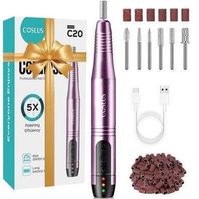 COSLUS Kabellos Elektrische Nagelfräser, 11 in 1 Profi Maniküre und Pediküre-Set