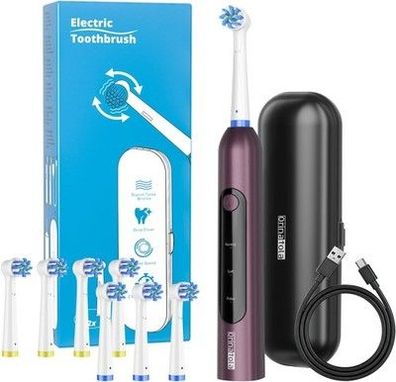 Rotierende Elektrische Zahnbürste für Erwachsene mit 8 Bürstenköpfen Rotierend