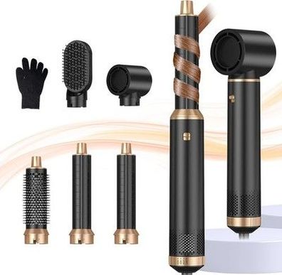 5 in 1 Hairstyler, Airstyler Airbrush Pro 1000 W, Föhnbürste Haarstyler, schwarz