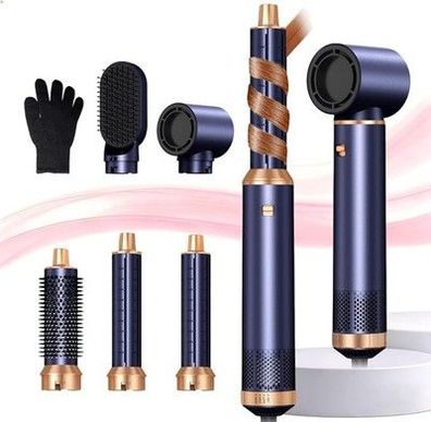 UKLISS Hairstyler 5 in 1 Airbrush Haarstyler | Pro Air Styler Set - 1000W, Blau