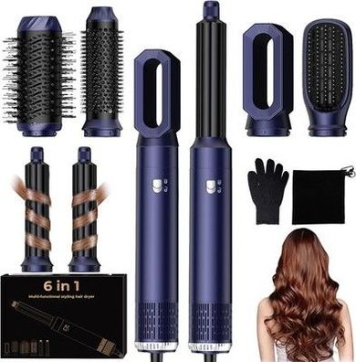 UKLISS 6 in 1 Hairstyler & Haartrockner, Haarstyler Set mit Warmluft Lockenstab
