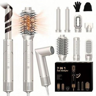 UKLISS 7 in 1 Hairstyler Pro Airstyler Ionen Föhn High-speed Haartrockner, Gold