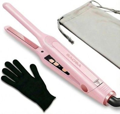 SAOSA Mini Glätteisen für kurze Haare, 0,8 cm Mini Haarglätter, 90°C-220°C