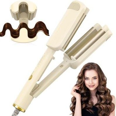 Aiseely 32mm Welleneisen für Haare, 3-fach Barrel Beach Waves, 160°C-220°C