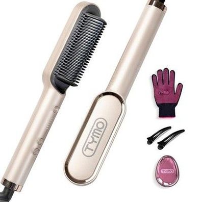 TYMO RING Glättbürste Haarglätter Bürste - Keramik Glätteisen und Haarbürste