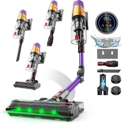 Linkifly A12 Akku Staubsauger mit Wischfunktion, 8-in-1 48Kpa 550W, Kabellos
