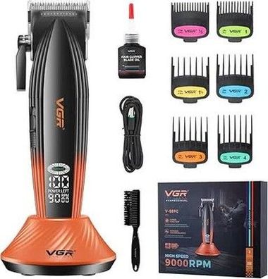 VGR 889C Haarschneidemaschine Profi für Herren, Kabelloser Haarschneider Orange
