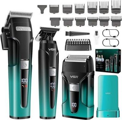 VGR 694 Haarschneidemaschine Profi Set, Kabelloses Haarschneider Herren, Trimmer