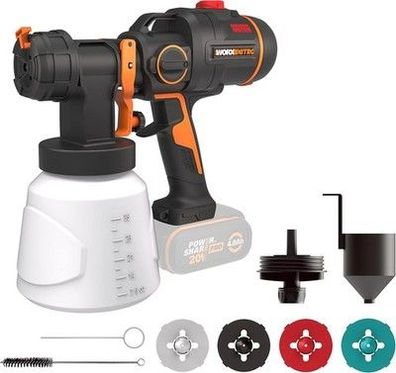 WORX WX020.9 Nitro Akku-Farbsprühsystem 20V bürstenlos Motor ohne Akku Ladegerät