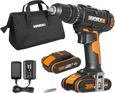 WORX WX370.1 Akku Schlagbohrschrauber 20V - 50Nm, inkl. 2x 2Ah Akkus & Ladegerät