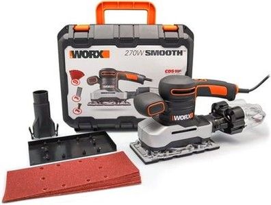 WORX WX642.1 Schwingschleifer 270W– Elektrisches Profi Schleifwerkzeug – Koffer