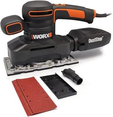 WORX WX641 Schwingschleifer 250 W – Handlicher Schleifer mit Duststop, orange