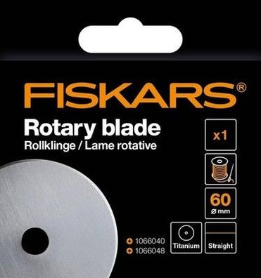 Original Fiskars Ersatzklinge, Titan-Rollklinge für gerade Schnitte, Ø 60 mm