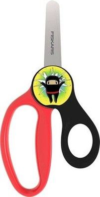 Fiskars Kinder-Schere mit Ninja-Wackelbild, Ab 6 Jahren, Länge: 13 cm, 1064075