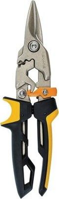 Fiskars Blechschere, Gerader Schnitt, Bis zu 40% mehr Kraft, Länge 25 cm 1027207